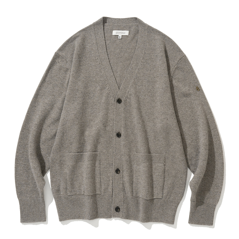 Uniform Bridge wool v-neck cardigan greyish beige