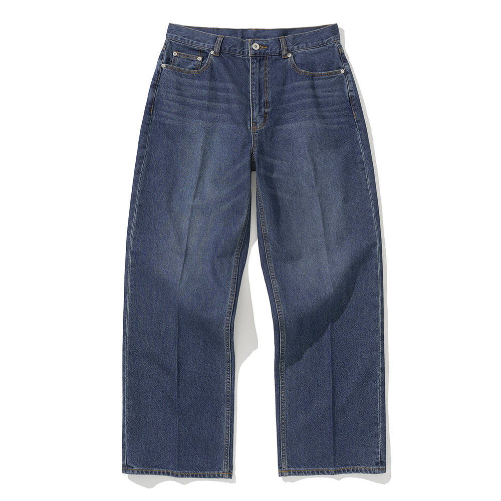 Uniform Bridge 001 washing denim pants 11oz indigo washed