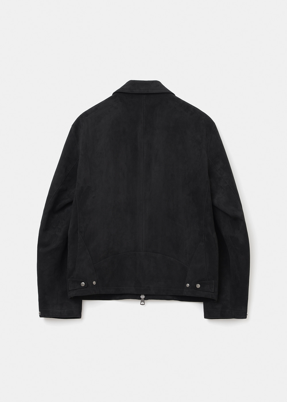 Uniform Bridge faux suede zip-up jacket black