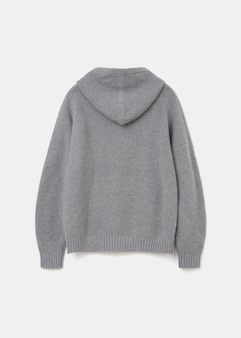 Uniform Bridge zip-up hooded knit melange grey