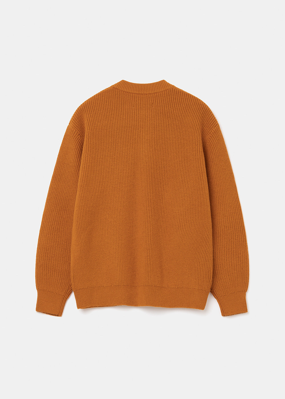 Uniform Bridge fisherman wool knit cardigan orange