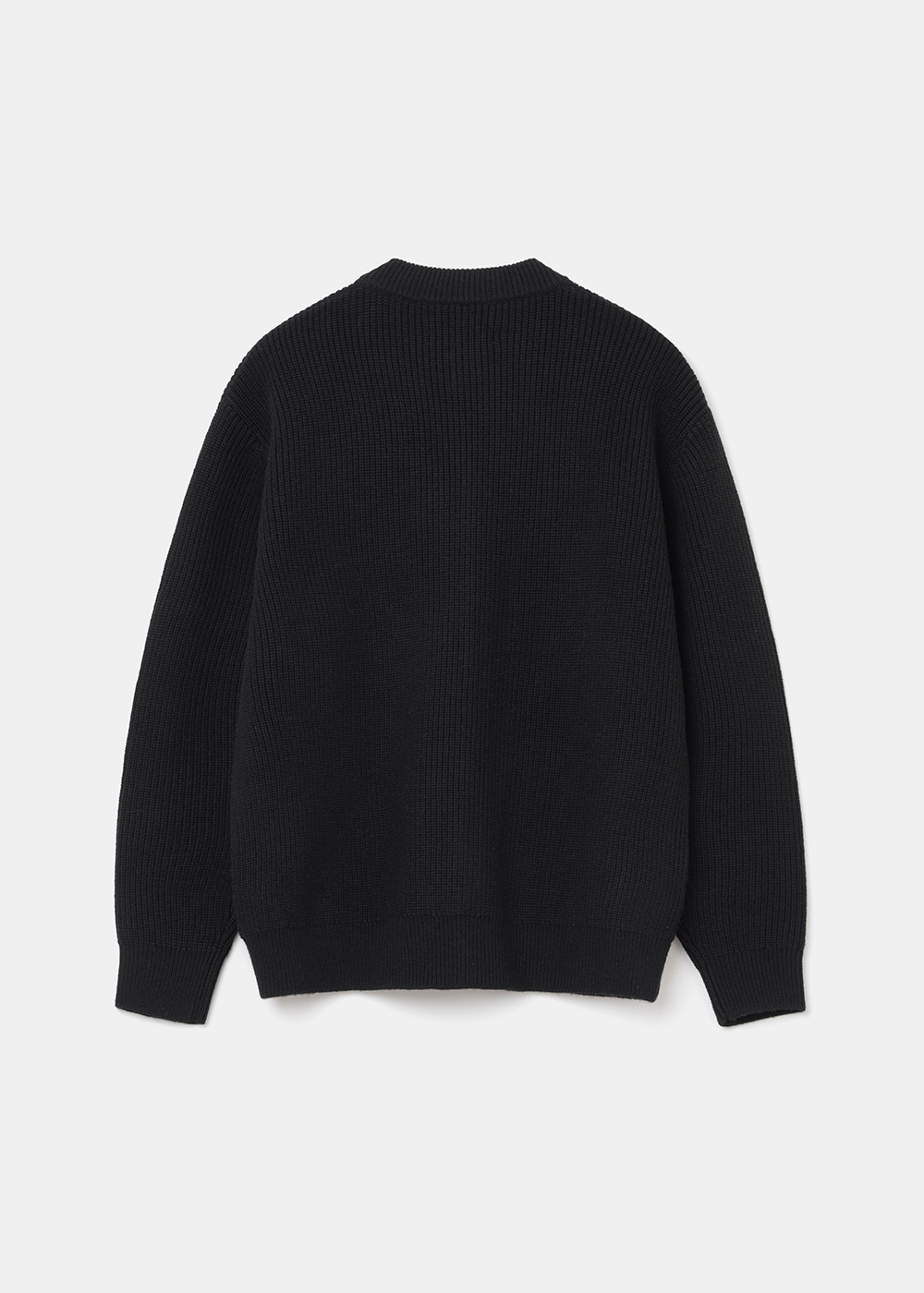 Uniform Bridge fisherman wool knit cardigan black