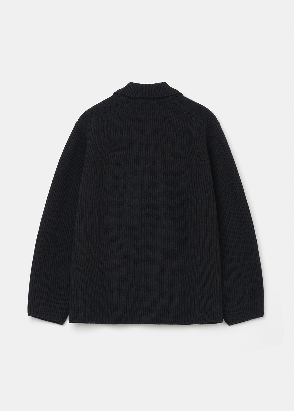 Uniform Bridge pocket collar knit cardigan black
