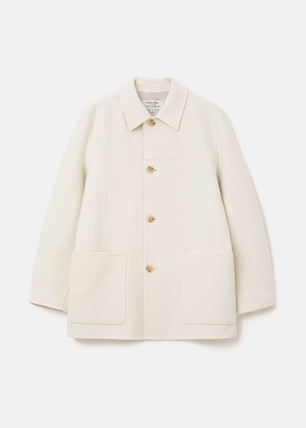 Uniform Bridge cashmere blend handmade car coat ivory