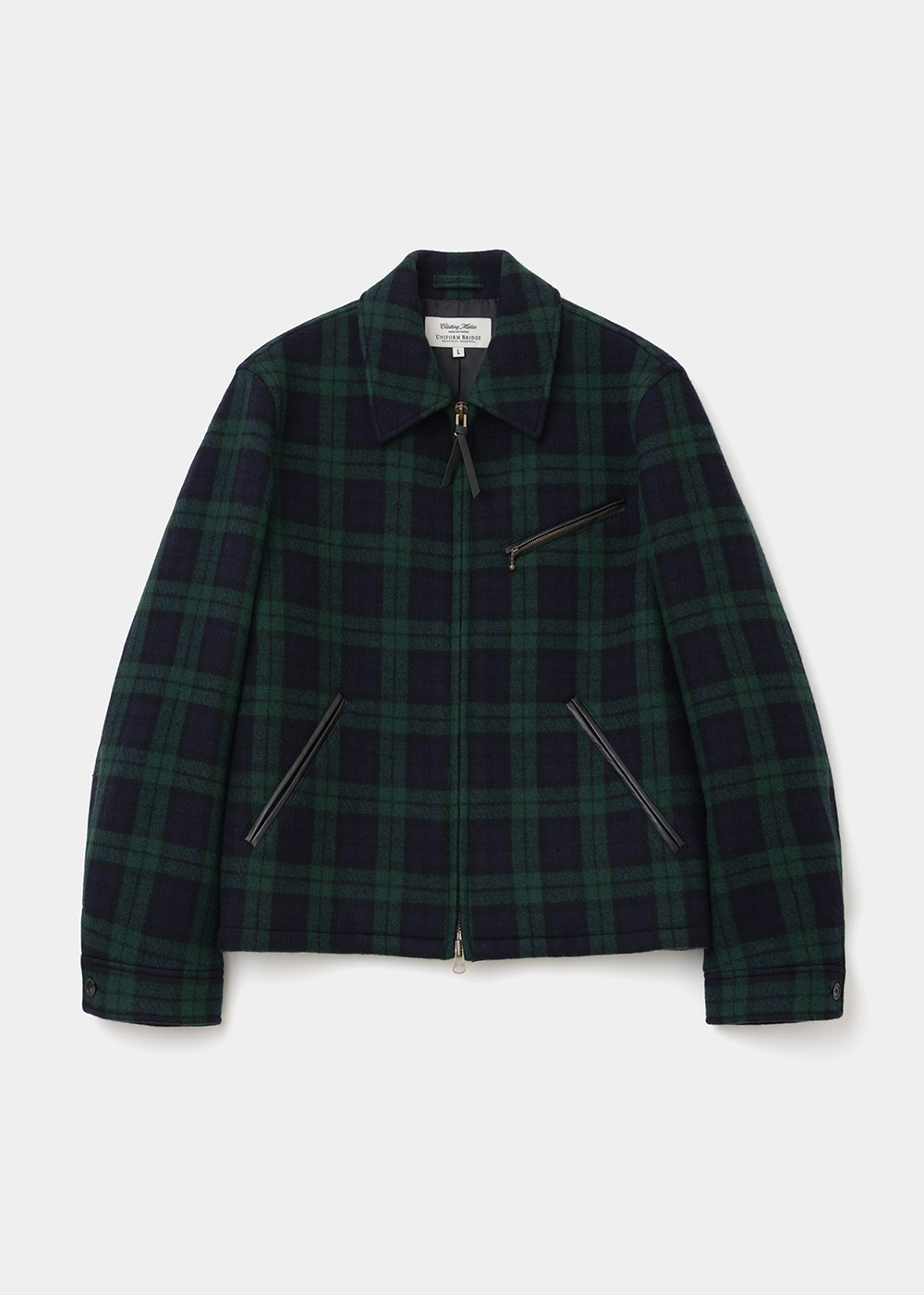 Uniform Bridge wool sport zip-up jacket blackwatch