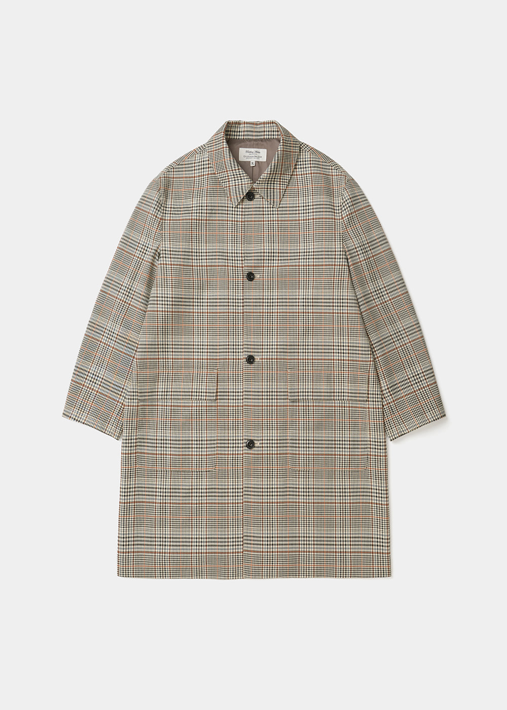 Uniform Bridge light single long coat beige check