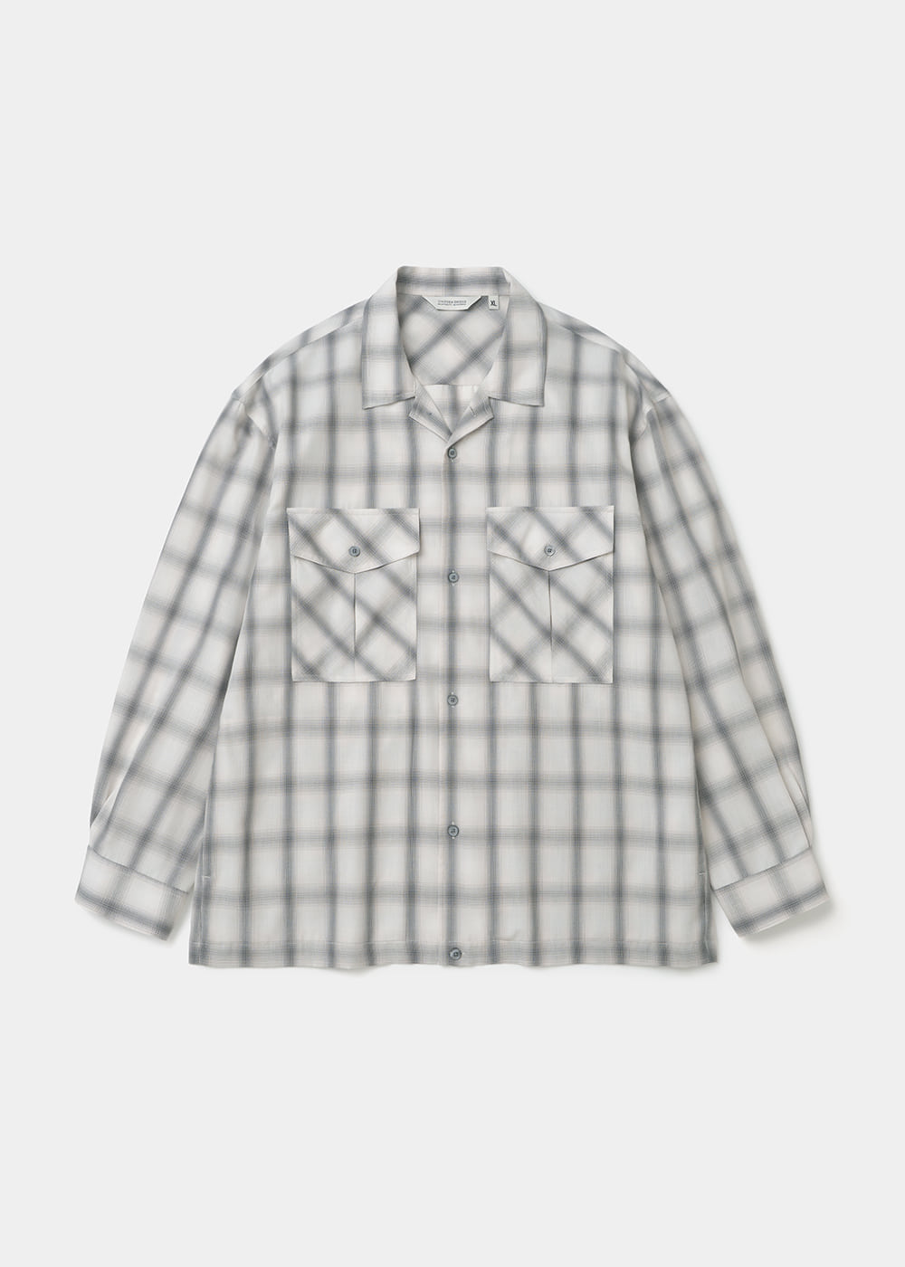 Uniform Bridge open collar check shirt