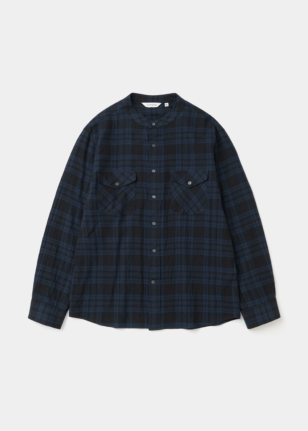 Uniform Bridge band collar check shirt