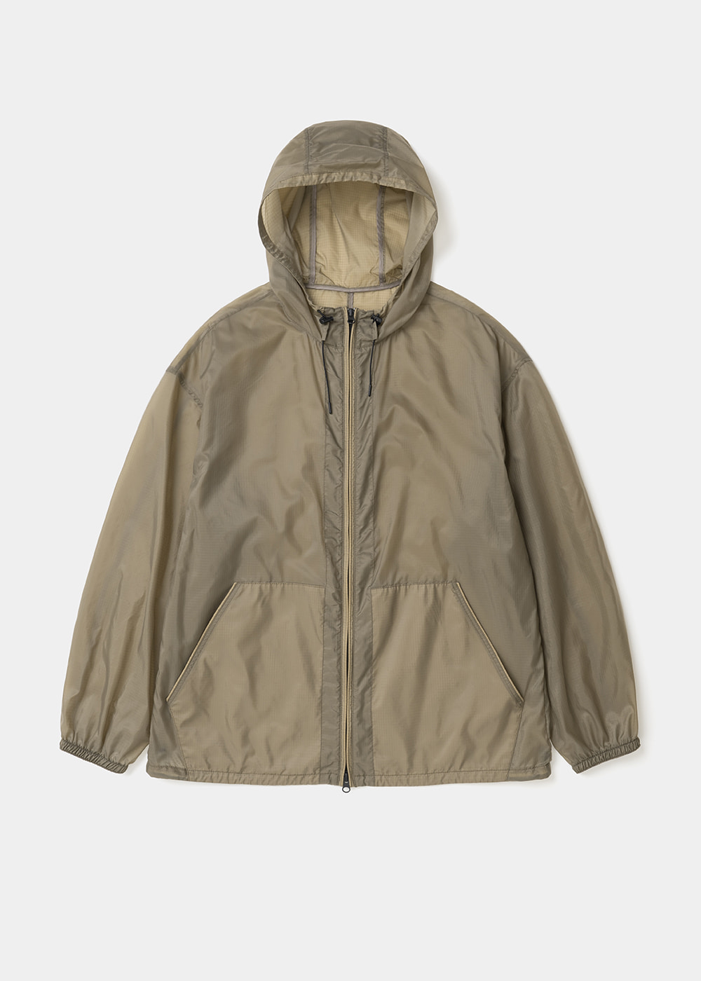 Uniform Bridge sheer hooded jacket beige