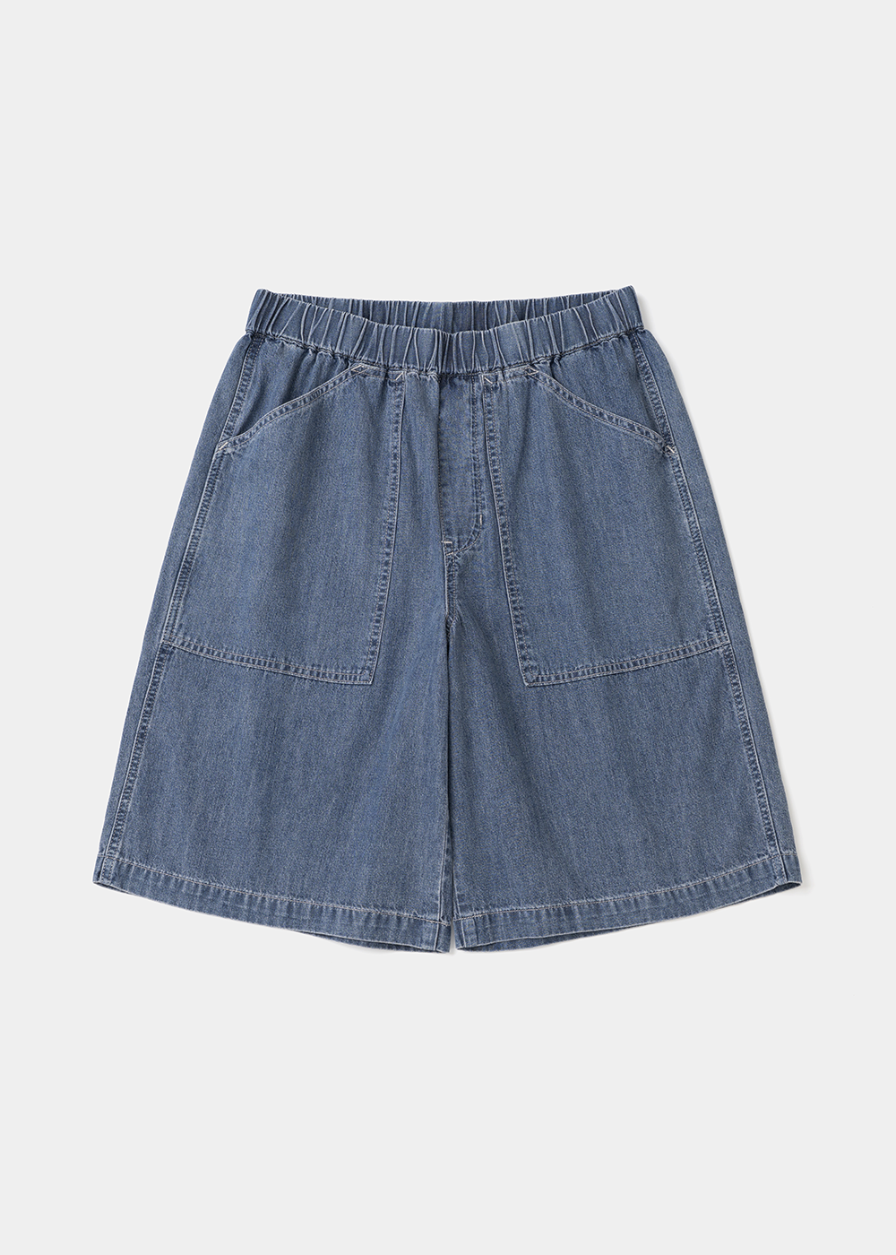 Uniform Bridge banding denim shorts indigo blue