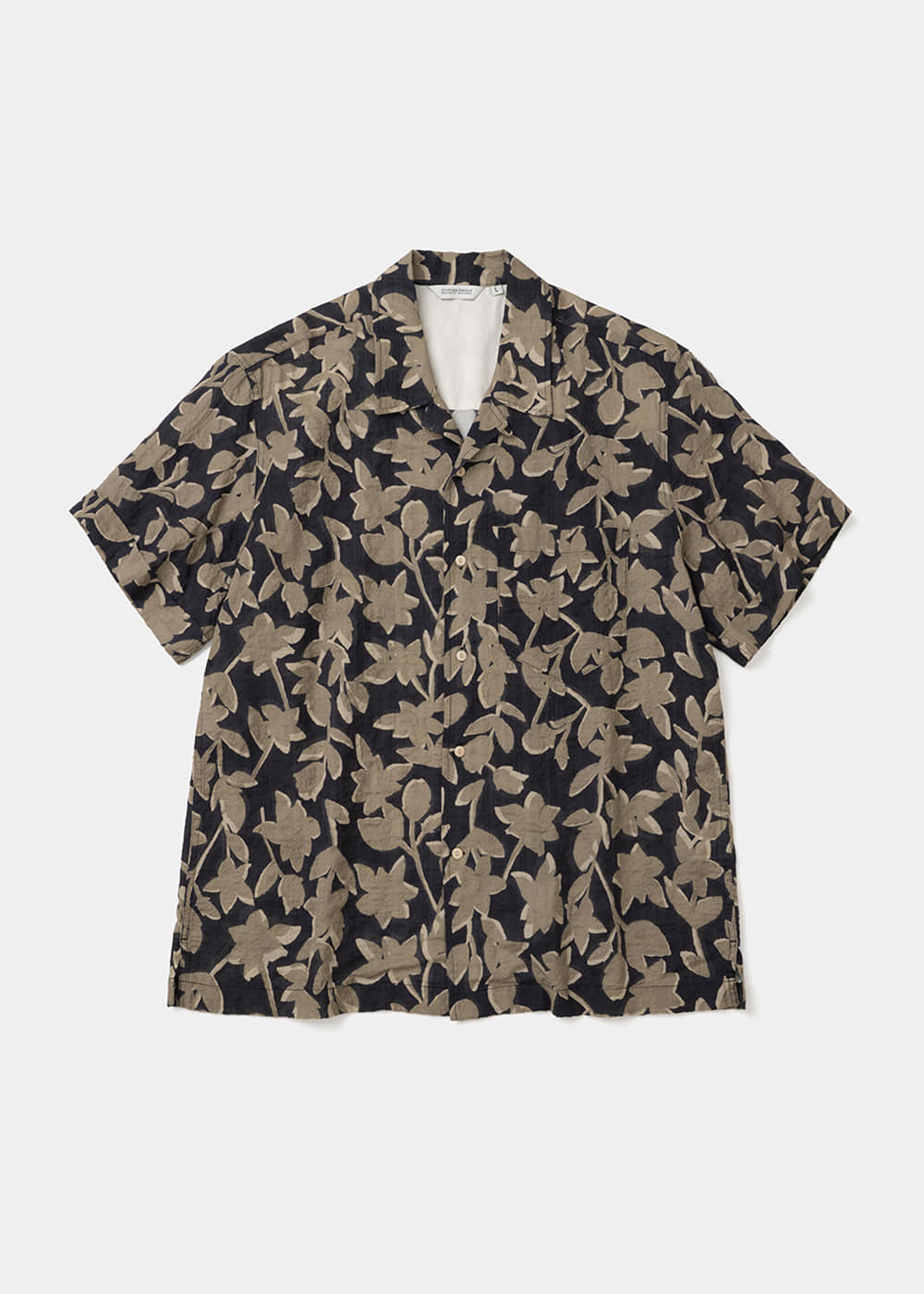 Uniform Bridge leaf open collar s/s shirt