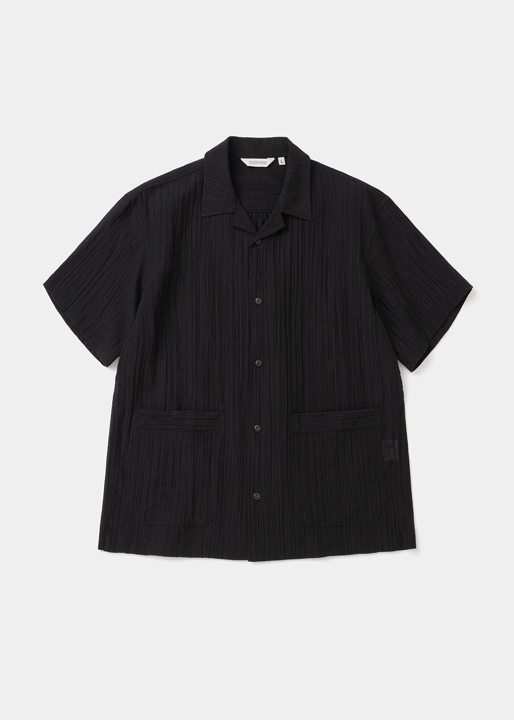 Uniform Bridge open collar crease s/s shirt