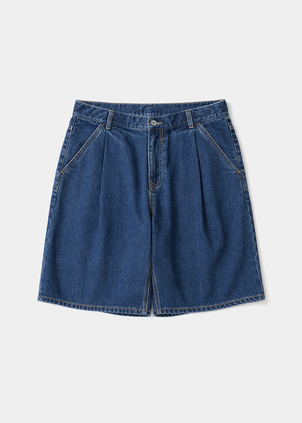 Uniform Bridge one tuck denim shorts indigo