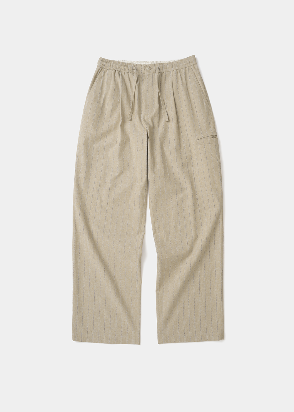 Uniform Bridge stripe easy pants beige