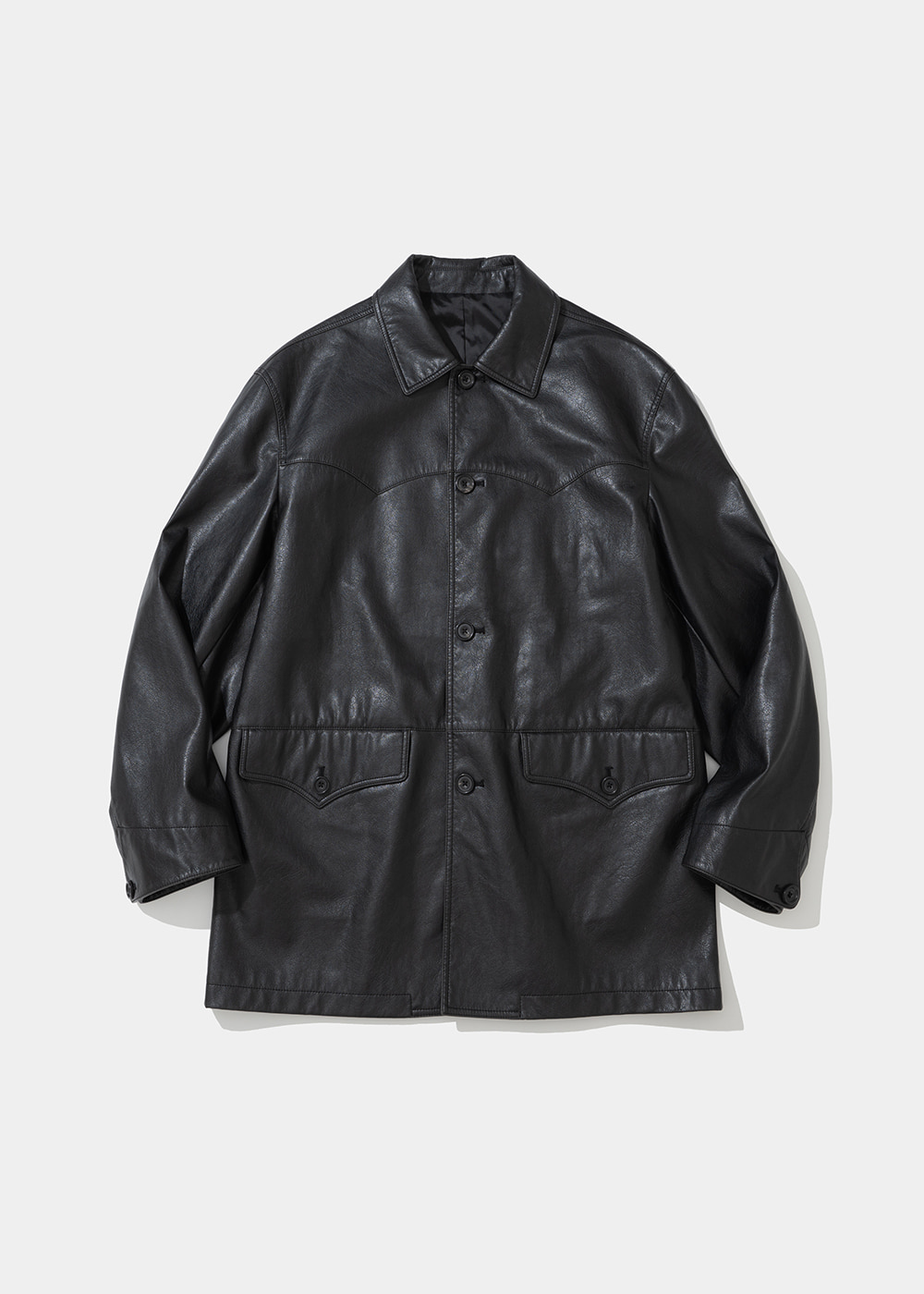 Uniform Bridge faux leather western car coat black