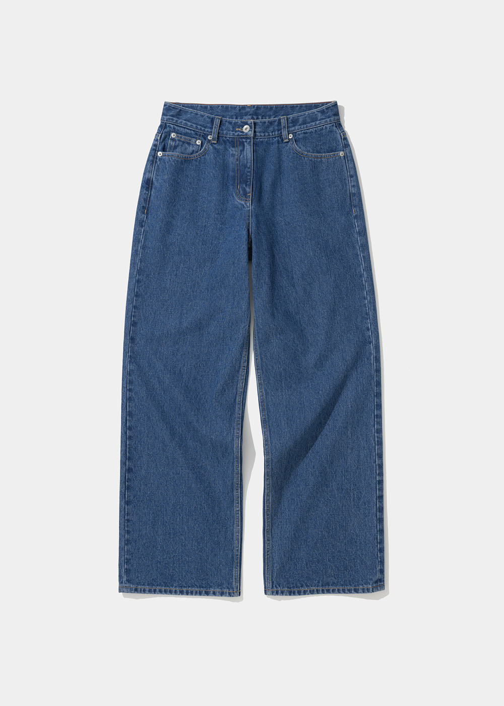 (w) 001 denim pants wide fit 12oz indigo blue