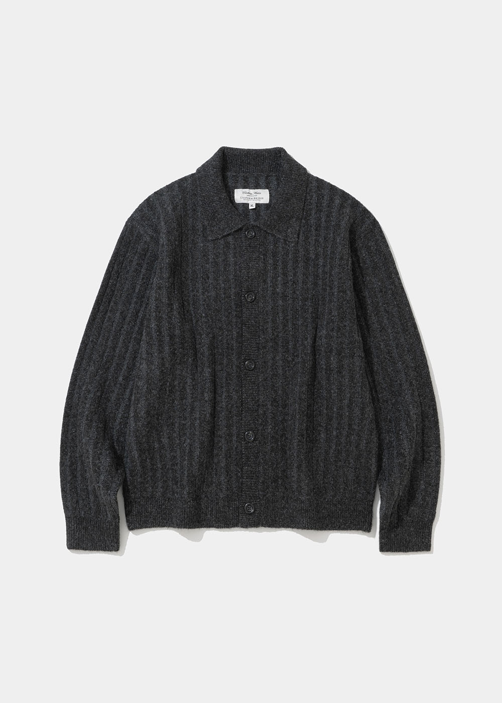 collar knit cardigan charcoal