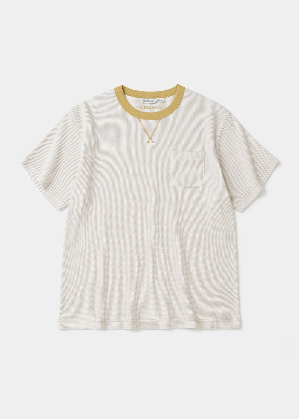 waffle crew neck s/s t-shirt cream