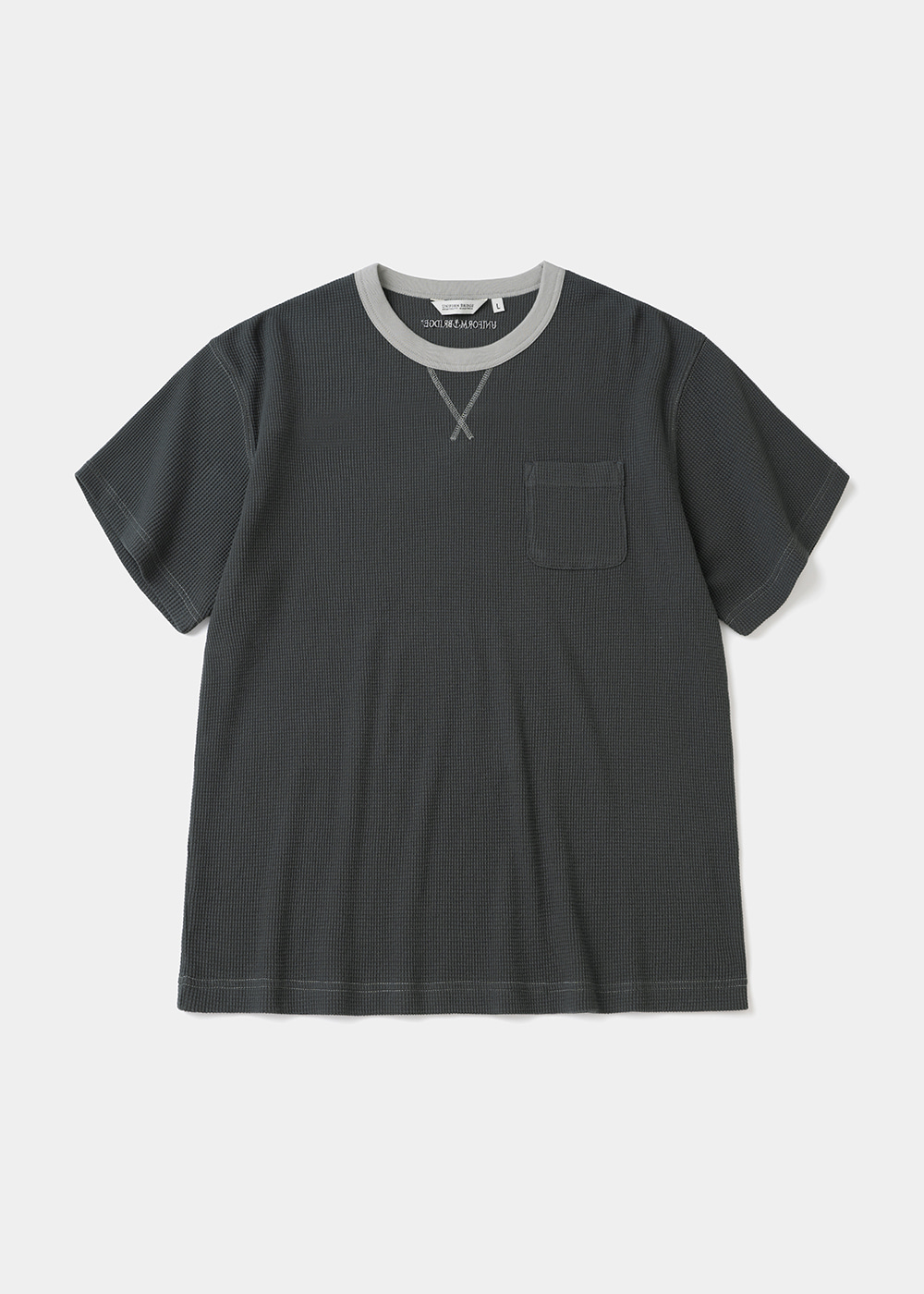 waffle crew neck s/s t-shirt charcoal