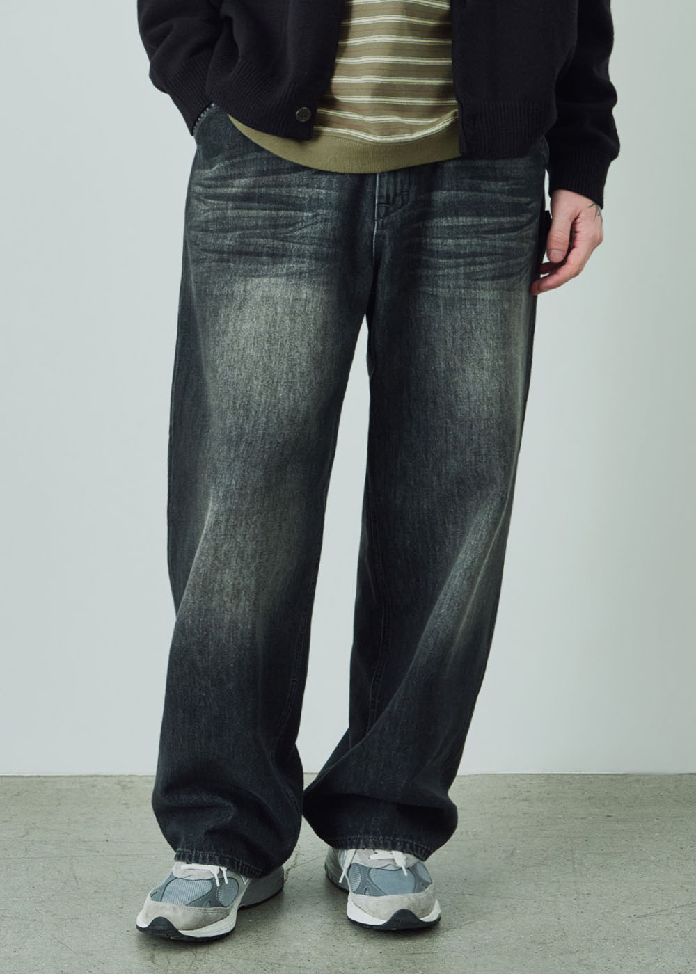 easy carpenter denim pants black washed