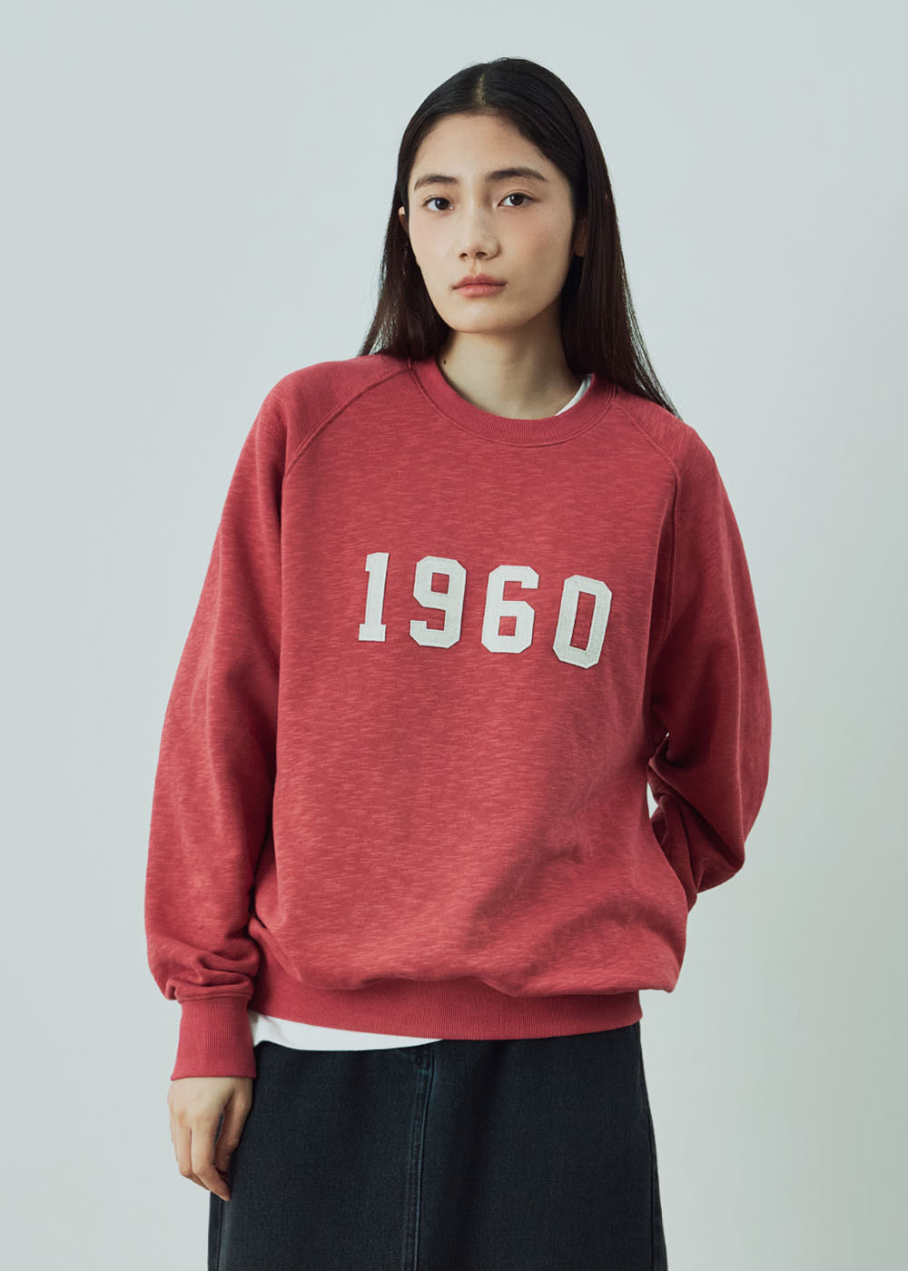 1960 slub sweatshirt coral