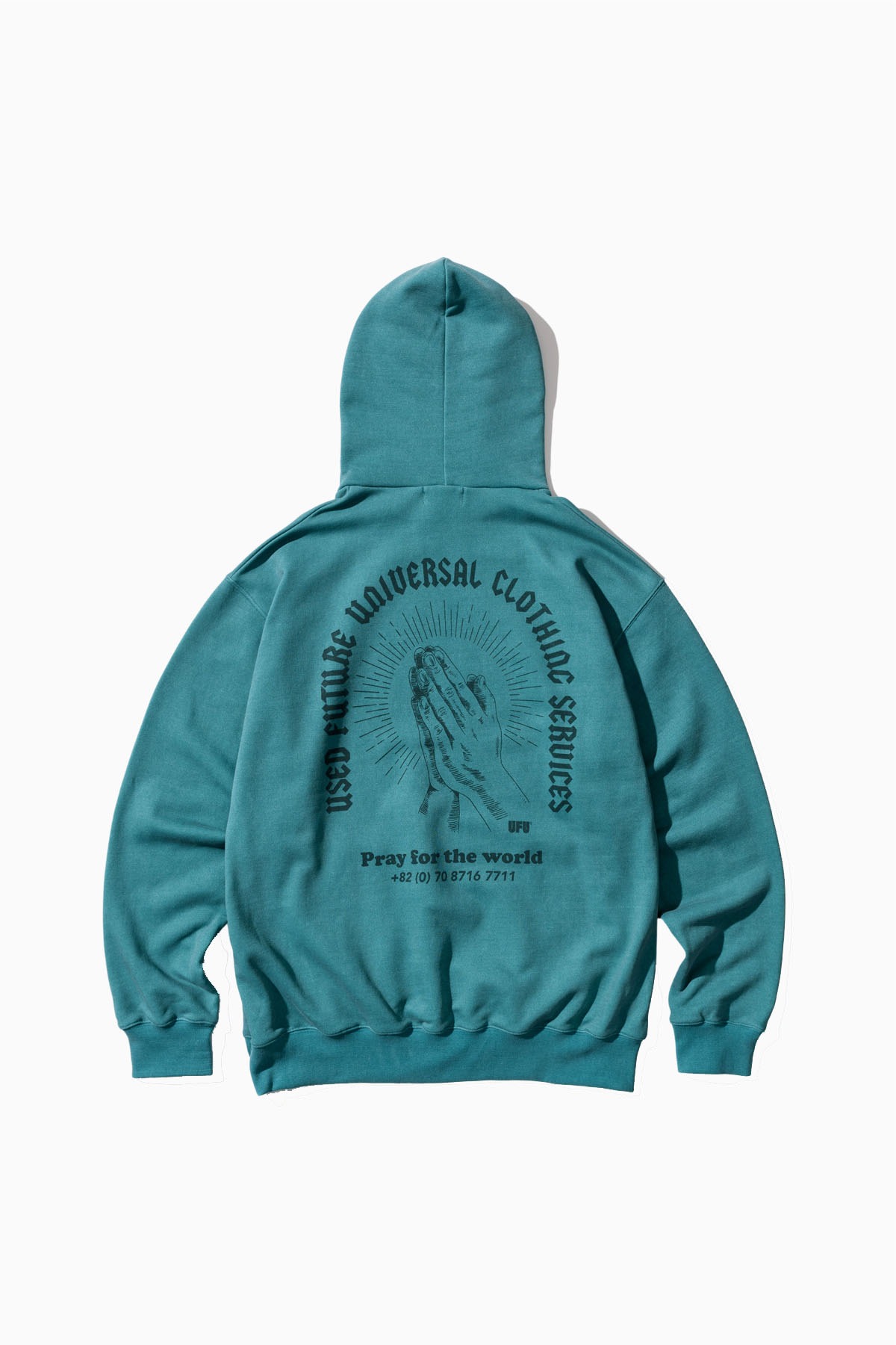 PRAY PIGMENT HOODIE_TEAL