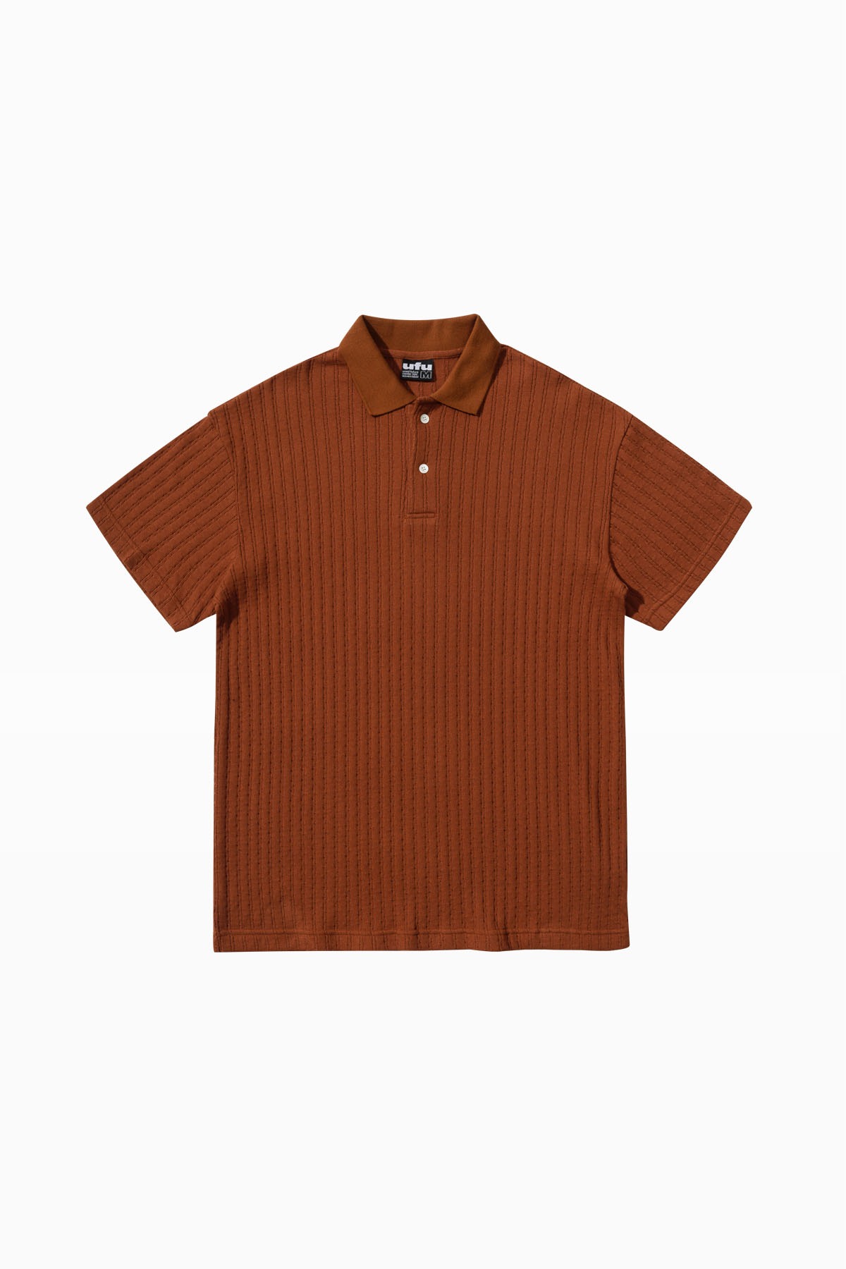 CABLE POLO T-SHIRT_BROWN