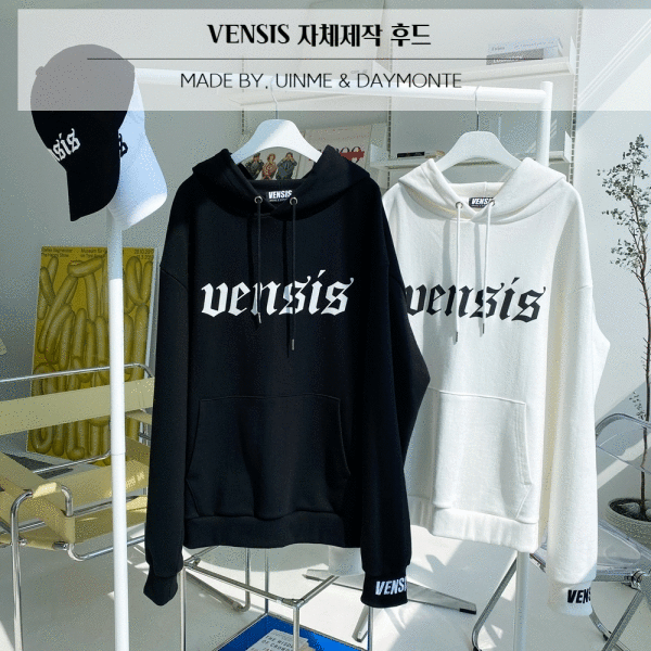 ◆BY. UINME X DAYMONTH◆ VENSIS Scotch Wrist Embroidery Hoodie - [Unisex 2color ]