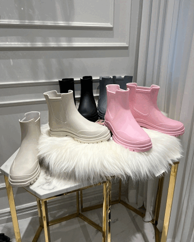[Rain boots / Waterproof / Natural rubber] Candy short rain boots - [4 colors]