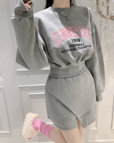 [Fleece-lined/High quality] Unbalanced cut sweatshirt set - [3 colors]