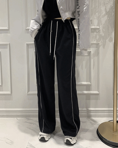 [Napping] Track String Wide Pants - [3 colors]