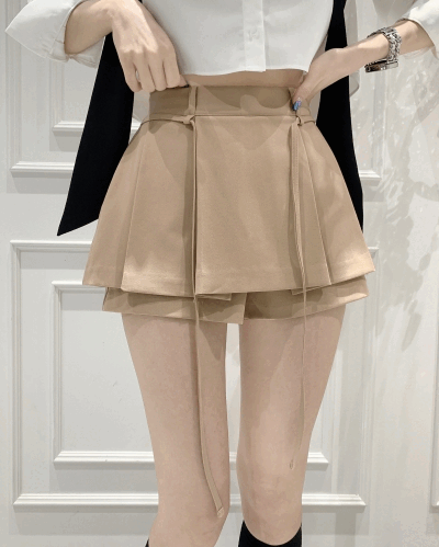 [Bend banding] La pleats skirt pants - [4 colors]