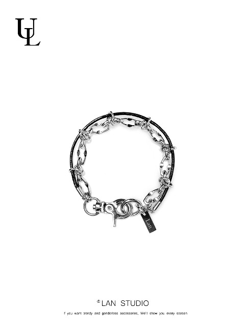[LAN ARCHIVE] Leather insert chain bracelet