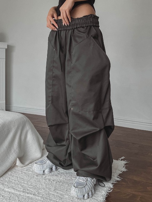 【U LAN】Heavy Double Knee Pintuck Wide String Pants Heavy Double Knee Pintuck Wide String Pants - ULAN | 60