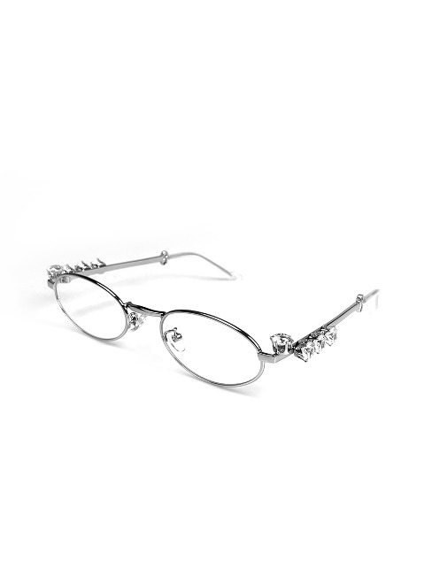 Geek Cubic Silver Tear Round Glasses