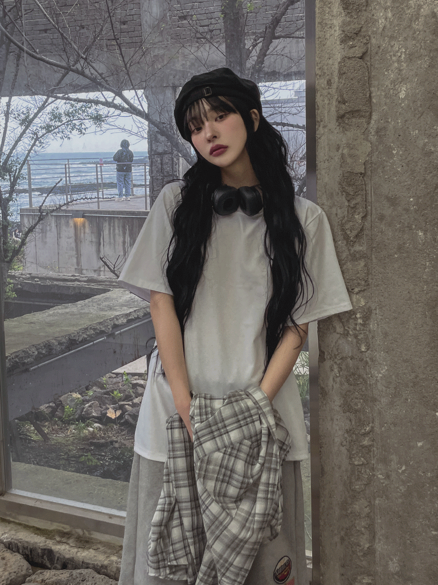 【U LAN】Mild Overfit Hooded Checkered Shirt Mild overfit hooded checkered shirt - U LAN