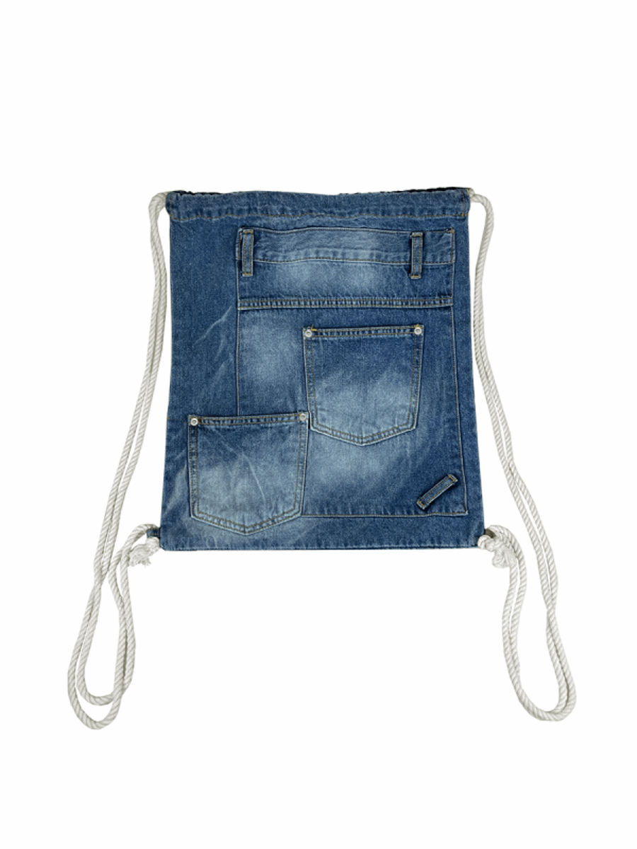 Afro Pocket Denim Sling Bag