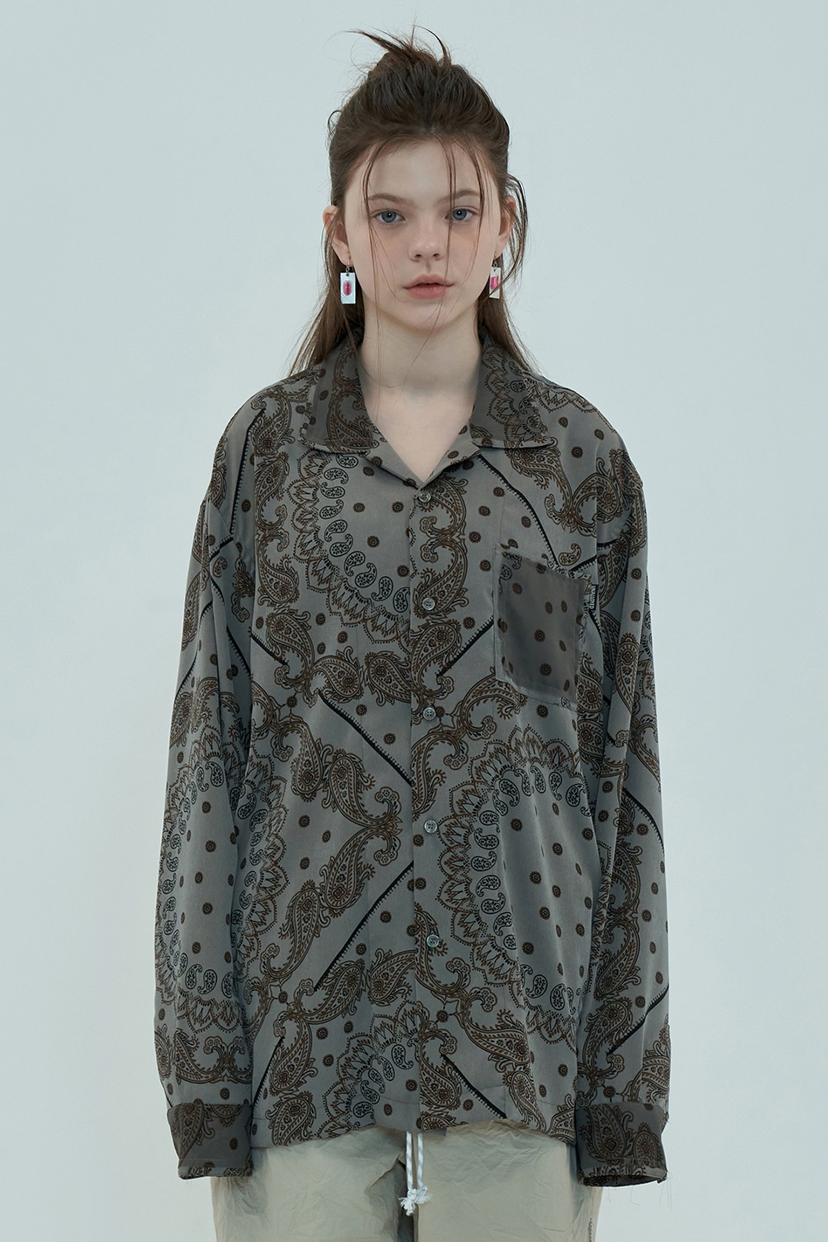 PATCH PAISLEY SHIRT / CHARCOAL
