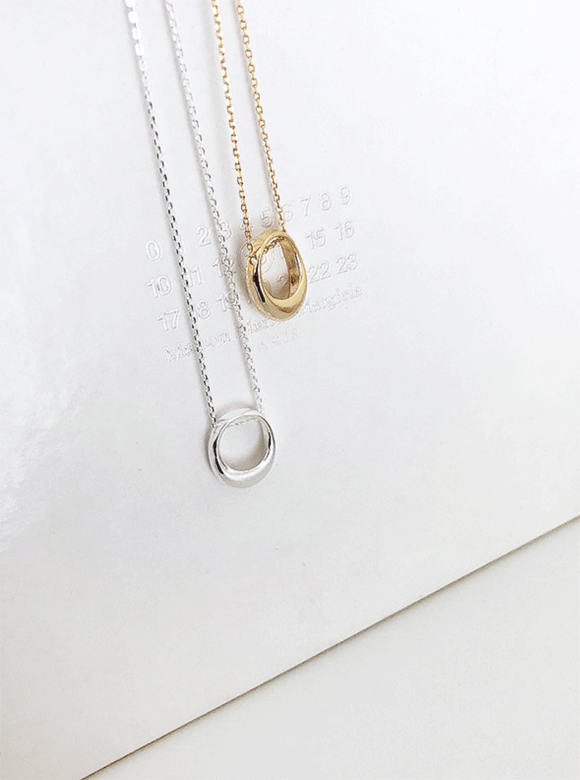 [9.25 silver] 라운 necklace (2 color)