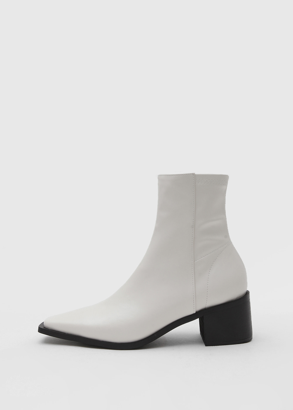 Square line spandex ankle boots