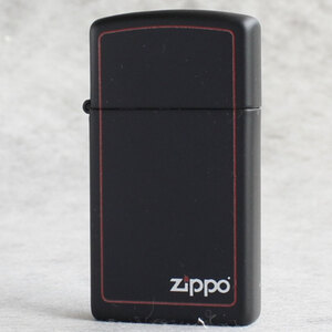 해외/ Zippo 지포 슬림 여자 라이터/ 블랙 페인팅 레드 프레임 1618ZB