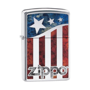 Zippo 지포 라이터 USA 정발/ 하이 폴리쉬 크롬 US 성조기 퓨전 29095