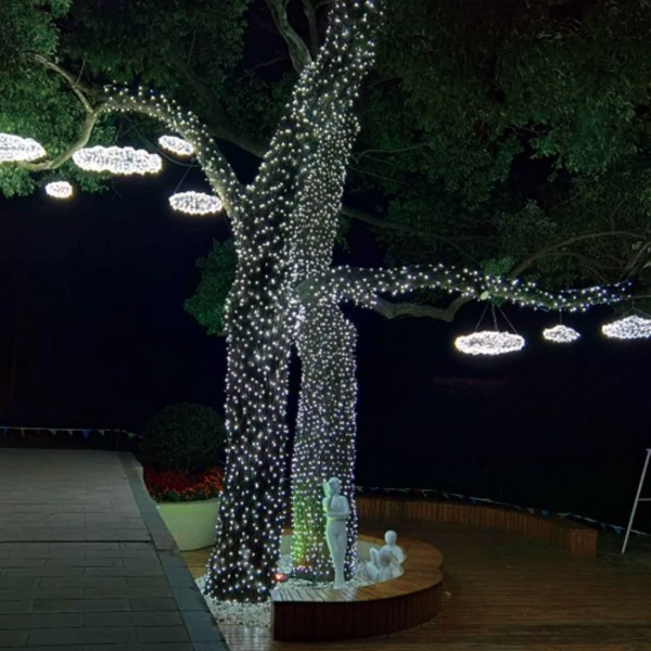 1000구 LED장식 녹색선 백색 카페 정원 100M 점멸유