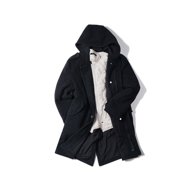 DEFENDER Hood Coat + DEFENDER Quilting Jacket(Beige)