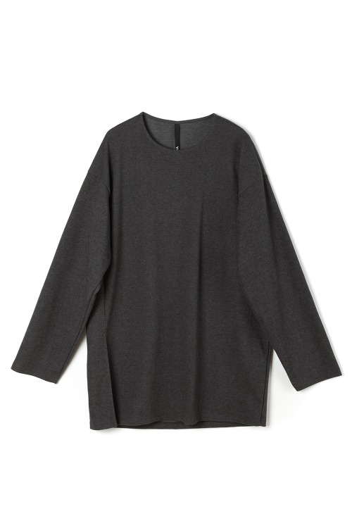 [F/W] Loose-fit Side Slit T-shirt [Charcoal]