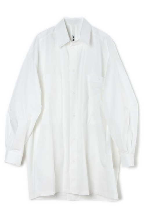 [F/W] Big Pocket Long Jacket Shirt [WHITE]