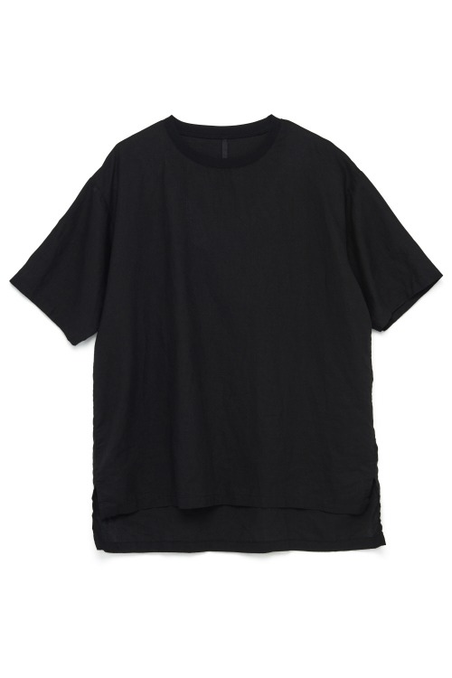 Rib-Neck Linen T-shirt