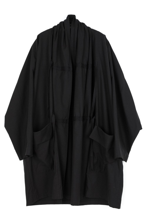 [F/W] Shirring Robe Coat [BLACK]