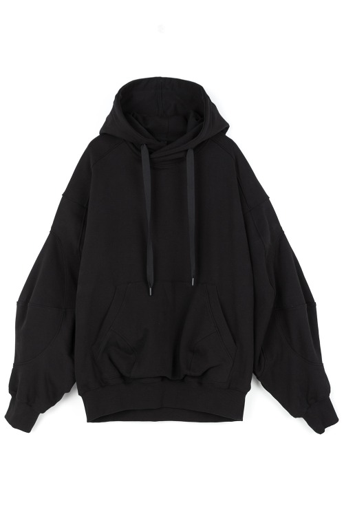 [F/W] Hooded Volume Sleeve Pullover [BLACK]