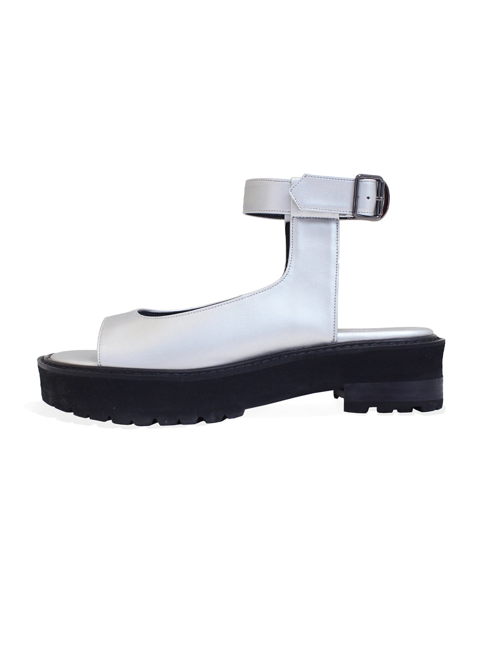 [VEGAN TIGER x Finoacinque] Ankle strap platform sandals_silver